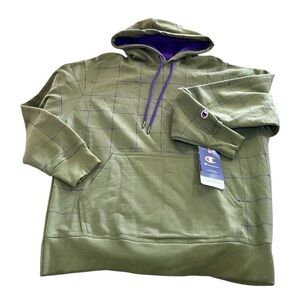 Champion Green Hoodie Pullover Sweatshirt Olive/Purple Men’s Size Medium NWT